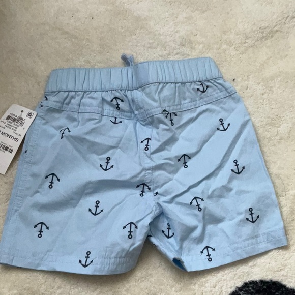 First Impressions NWT pull-up shorts. Light blue with navy anchors. 6-9m - Picture 4 of 5